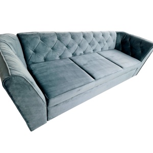 Canapea Extensibila Fabio, 260x80x85cm, 3 locuri, Velutto 13 Mint, Glasspandoor - Img 4