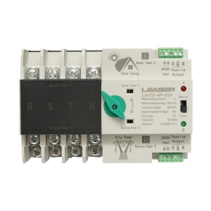 Comutator ATS trifazat 400V Dual Power, separator automat de la panouri fotovoltaice la retea ATS-4, P-63A, Cod: DISHZ26, Brand: Leader - Img 1