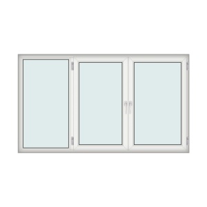 Fereastra 268x152cm, 3 canate, 2 deschideri, cu montant fix, alb, Kirchberger - Img 1