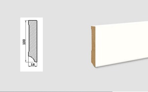 Plinta Mdf, alba, 240 x 1.8 x 10 cm, Cubic, P100C.01, Egger - Img 2