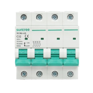 Siguranta automata tip intreruptor 4P-32A-400VAC, 6KA, Cod: DISMB41, Brand: SUNTREE - Img 1