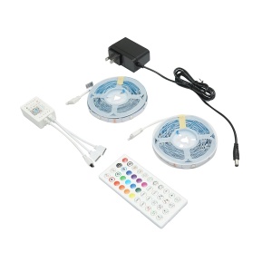 Banda LED smart 2x10m, 12V cu telecomanda, control vocal, bluetooth, aplicatie USB, 20m RGB, Cod: BK79091, Brand: BRECKNER GERMANY - Img 1