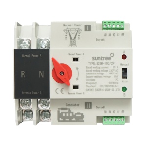 Comutator ATS 220V monofazat, separator automat de la panouri fotovoltaice la retea ATS-2P-100A Suntree,Cod: BK77084, Brand: SUNTREE - Img 1