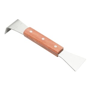 Dalta apicola din inox tip L cu maner din lemn 200x45mm, Cod: DISKR89 - Img 3