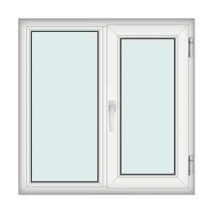 Fereastra 110x110cm, 2 canate, alb, dreapta si rabatare, Klass, 7cm, 6 camere, 2 garnituri - Img 1