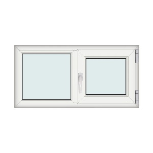 Fereastra 120x60cm, 2 canate, alb, dreapta si rabatare, Eurotech, 8.1cm, 6 camere, 3 garnituri - Img 1