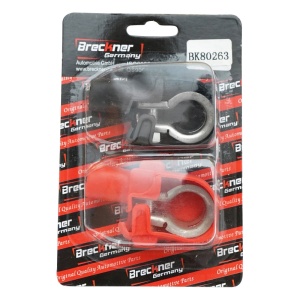 Set borne baterie cu clema si protectie cauciuc rosu si negru, Cod: BK80263, Brand: BRECKNER GERMANY - Img 1