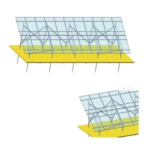 Sistem complet montare, structura pe sol pentru 22 panouri solare fotovoltaice unghi 35 grade, Cod: BK77906, Brand: BRECKNER GERMANY - Img 1