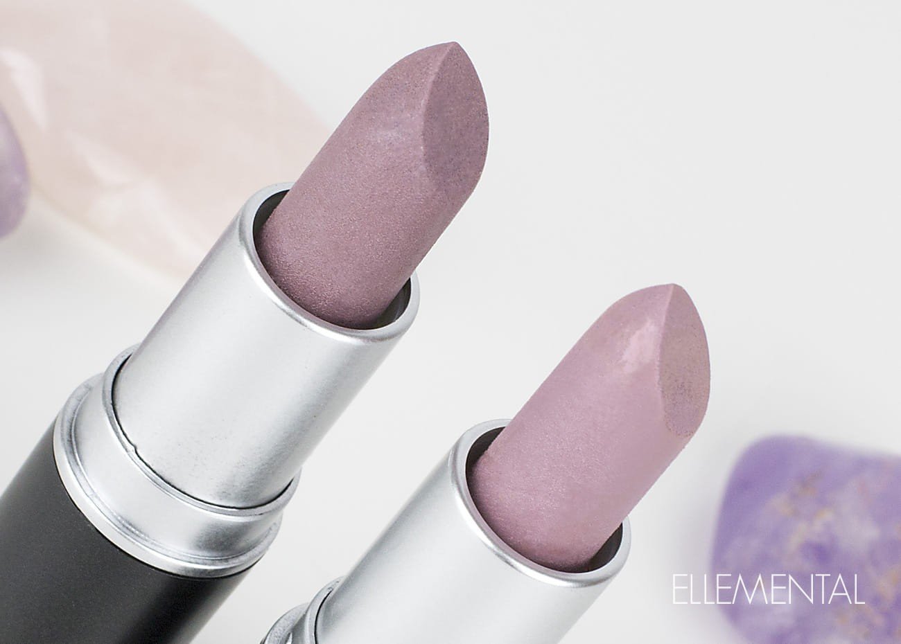 2 rouges à lèvres - Mauve subtil &amp; Mauve divin