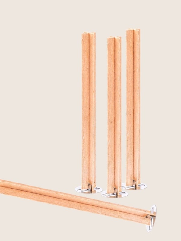 Crossed Wooden Wicks with base, set of 10 pieces