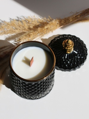 Candle jar BONBON BLACK with lid 300 ml