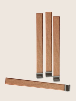 Double booster wooden wicks with base S set of 10