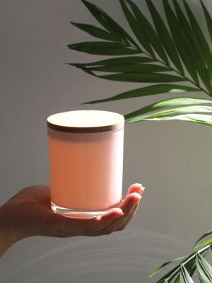 Candle jar PASTEL ROSE with lid 300 ml - Img 4