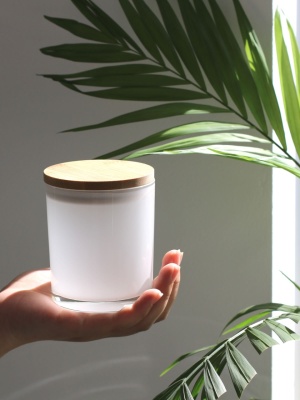 Candle jar PASTEL WHITE with lid 300 ml - Img 4