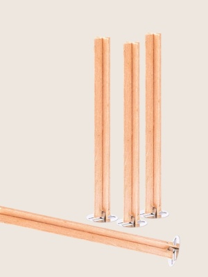 Cross shaped wooden wicks with base set of 10
