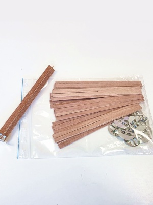 Cross shaped wooden wicks with base set of 10 - Img 4