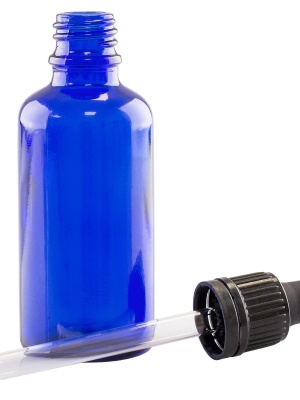 Glass bottle Royalblue DIN18, 50 ml - Img 4