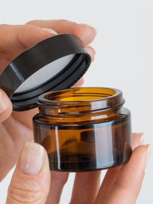 Brown glass jar with lid 30 ml - Img 2