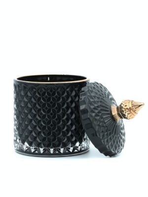 Candle jar BONBON BLACK with lid 300 ml - Img 3