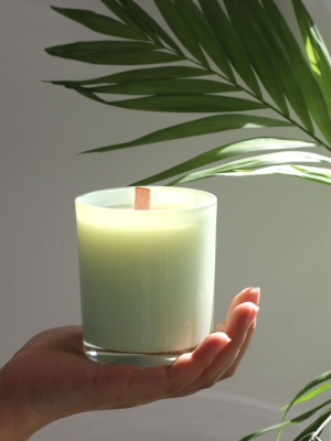 Candle jar PASTEL GREEN with lid 300 ml