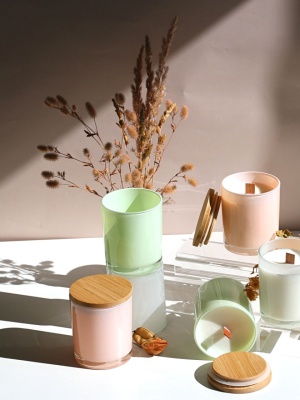Candle jar PASTEL ROSE with lid 300 ml - Img 6