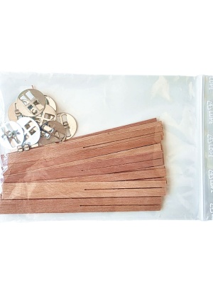 Cross shaped wooden wicks with base set of 10 - Img 5