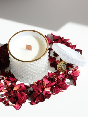 Candle jar BONBON WHITE with lid 300 ml