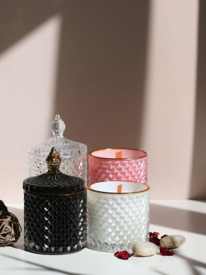 Candle jar BONBON WHITE with lid 300 ml - Img 4