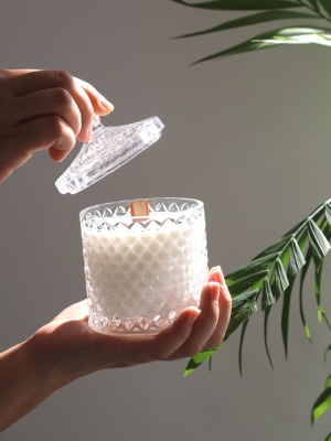 Candle jar BONBON CLEAR with lid 300 ml - Img 3
