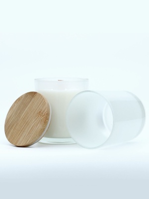 Candle jar PASTEL WHITE with lid 300 ml - Img 3