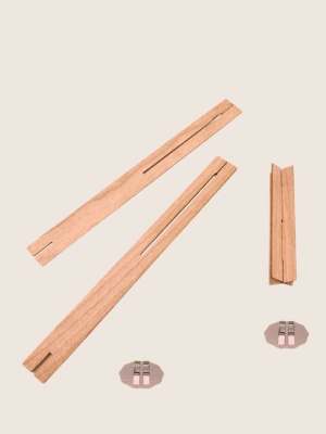 Cross shaped wooden wicks with base set of 10 - Img 3