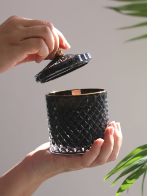 Candle jar BONBON BLACK with lid 300 ml - Img 4