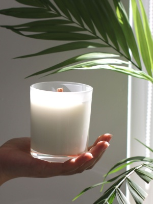Candle jar PASTEL WHITE with lid 300 ml