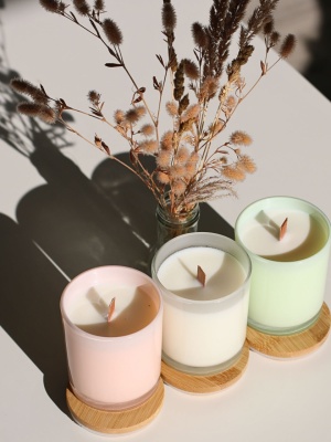 Candle jar PASTEL WHITE with lid 300 ml - Img 6