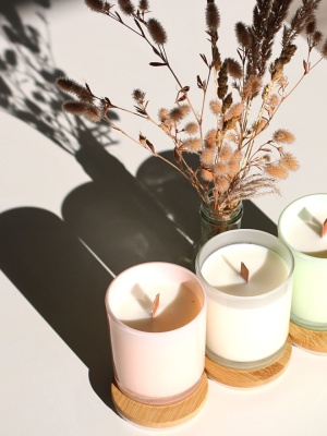 Candle jar PASTEL ROSE with lid 300 ml - Img 5