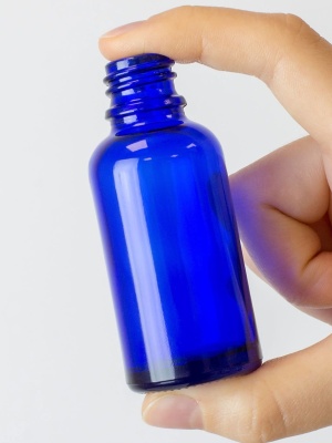 Flacon en verre bleu royal DIN18, 30 ml - Img 3