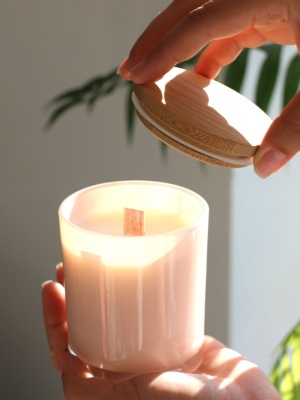 Candle jar PASTEL ROSE with lid 300 ml