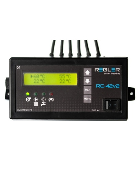 REGLER RC 42v2 PID, comanda pompa IC, ACM si ventilator, optional termostat de ambient si senzor gaze arse
