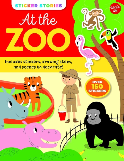 At the Zoo - Sticker Stories - Activity Book #BK059