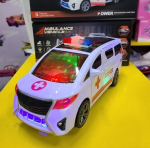 Ambulanta cu Lumini 3D, Muzica, Usi care se deschid si Functie de Rotire 23 cm #JJ5467 - Img 8