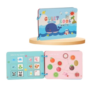 Carte interactiva Quiet Book Montessori, piese cu scai reutilizabile, 10 pagini #JJ5656 - Img 3