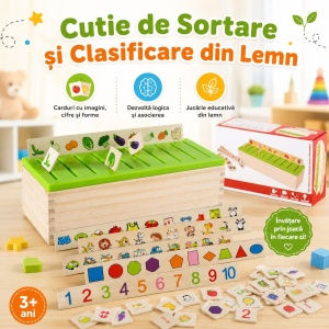 Joc Educativ de Sortare si Clasificare din Lemn, tip Montessori #JJ5679 - Img 6