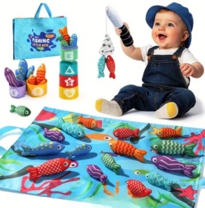 Joc interactiv de Pescuit si Sortare din Fetru cu velcro, 27 piese #JJ5642