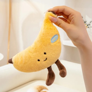 Jucarie de Plus Banana pufoasa cu fata zambitoare, 18 cm, #JJ5577 - Img 2