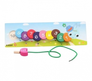 Jucarie Omida de Lemn cu Numere si Siret, 30 cm, Multicolor #JJ5412