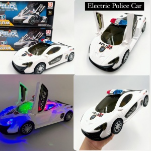 Mașină de poliție din metal cu lumini și sunete, design realist, 3D Light, Bump N’Go, Music #JJ5040 - Img 8