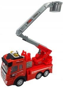 Mașină de pompieri cu pulverizator de apă, sunete și lumini, design realist, Rescue Fire Truck #JJ5041 - Img 5