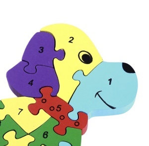 Puzzle 3D din lemn Catel fata/verso cu Alfabet/ Numere, 26 piese, multicolor #JJ5561 - Img 4