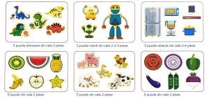 Puzzle din Lemn 30 buc din 2-4 piese, Multicolor #JJ5404 - Img 3