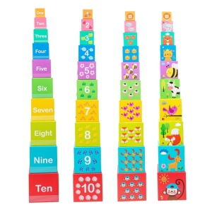 Set 10 Cutii de Stivuit, Invatare Numere, Animale, Multicolor #JJ5459 - Img 10